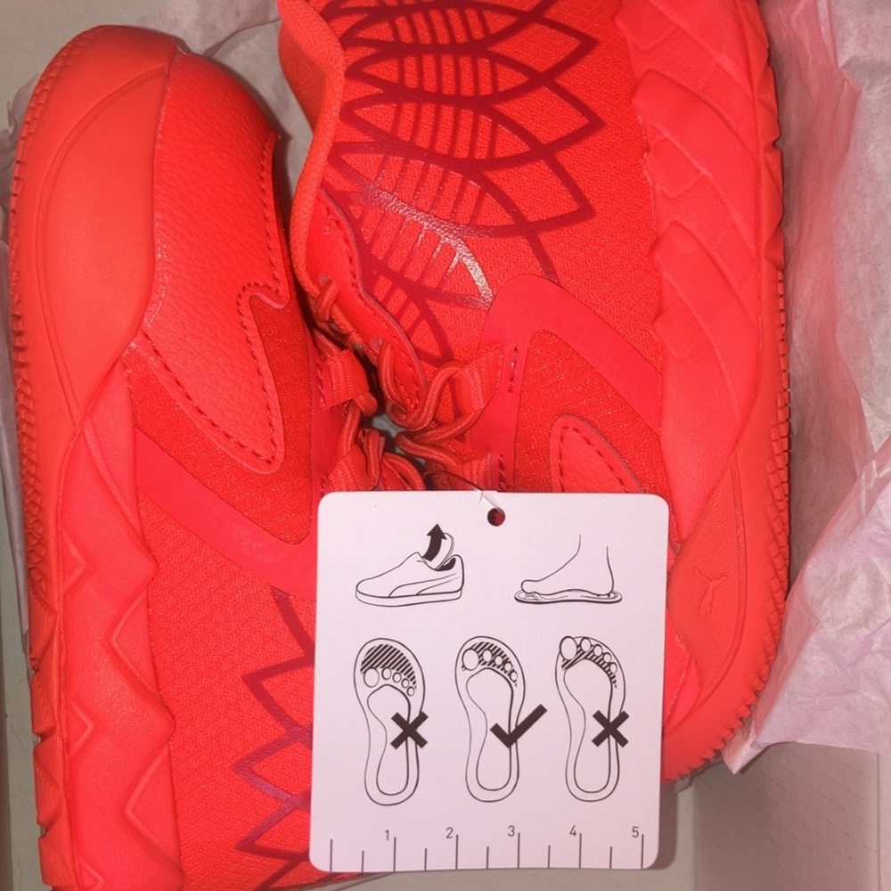 Puma Red Athletic Sneakers with Textured Design